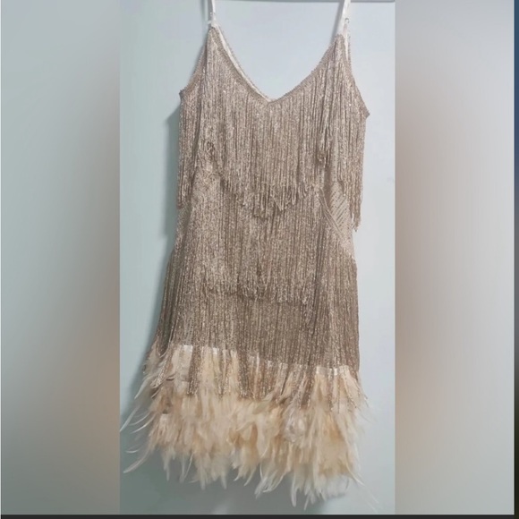 Golden Ballerina Sexy Feather Dress - Picture 7 of 13